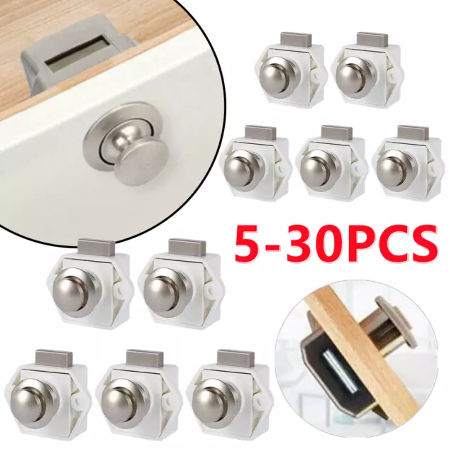 5pcs Push Button Latch Catch Locks - Pop Up Drawer Cabinet Furniture  Cupboard Door Push Lock For Ship Yacht