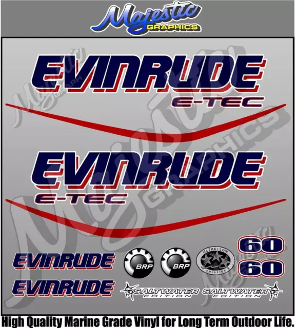 EVINRUDE ETEC - 60hp - OUTBOARD DECALS