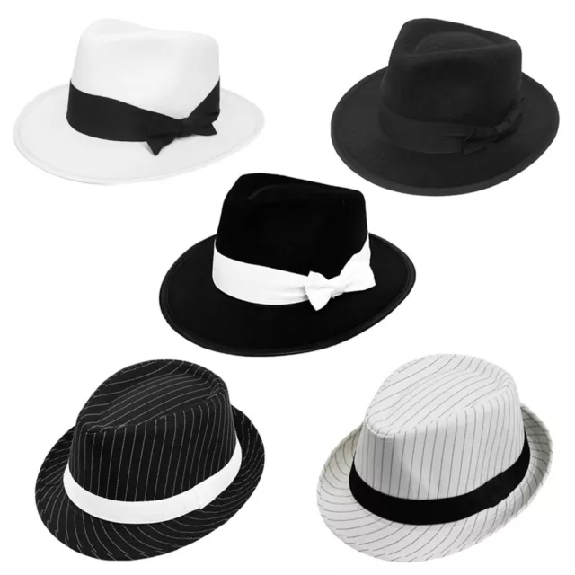 Cappelli Gangster Adulti Costume Costume Al Capone Gatsby Head Gear Anni '20 Trilby