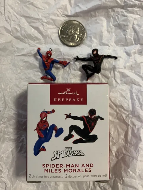 Hallmark Keepsake 2023 Mini Ornament Marvel Spider-Man and Miles Morales Set