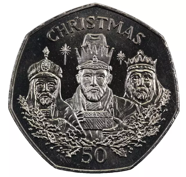 Gibraltar - 50 Pence - 1988 - Unc - Christmas - Three Kings