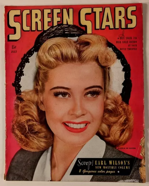 Screen Stars - July 1945 - Vintage Magazine - Gloria DeHaven; Katharine Hepburn