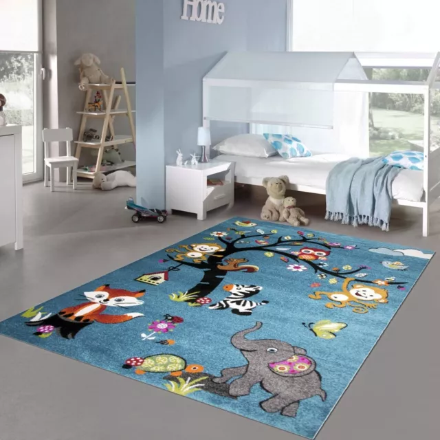 Alfombra habitación infantil con diferentes motivos animales | cuidado fácil | e