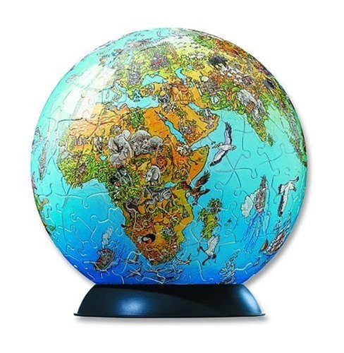 Illustrated World Map, 240 Piece Jigsaw Puzzle Ball