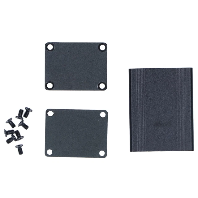 Produktbild von Aluminium-Elektrogehäuse – 46x76x110 Mm, Schwarz, Glänzend, Mit Deckel, Für Verstärker & Steuerungen