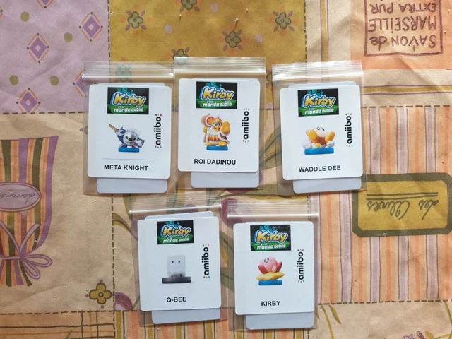 carte amiibo serie kirby et le monde oublié 5 cartes