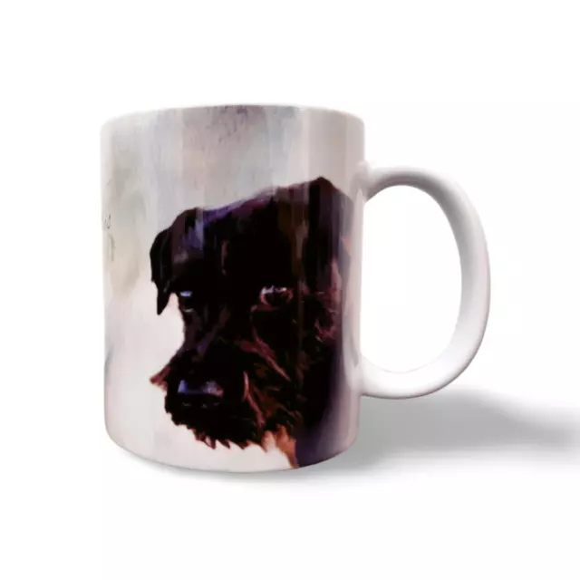 Patterdale Terrier dog mug, Large 11oz Ceramic Coffee or Tea Mug, Hand Printed