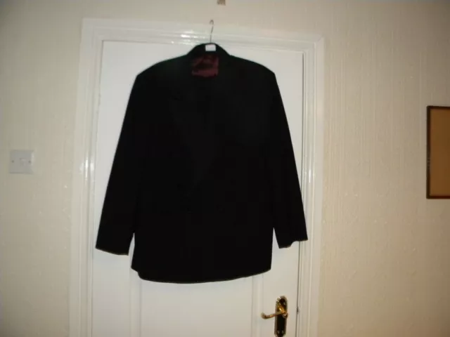 Men's Marks & Spencer Black Polyester/Wool Trouser Suit Size 44" C, 38" W, 29"L