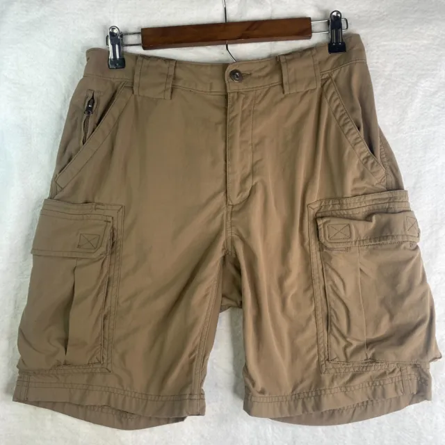 DULUTH TRADING 9& Cargo Shorts Men M Dry On The Fly Hiking Casual Brown ...