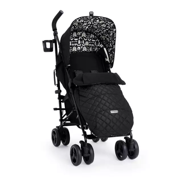 Cosatto Supa 3 Stroller Buggy 0-25kg Free Raincover & Footmuff Black Silhouette