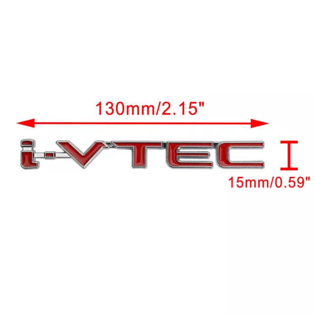 3D Metal i-VTEC automobile Trunk rear turbine Fender Decal badge Rouge argent 3