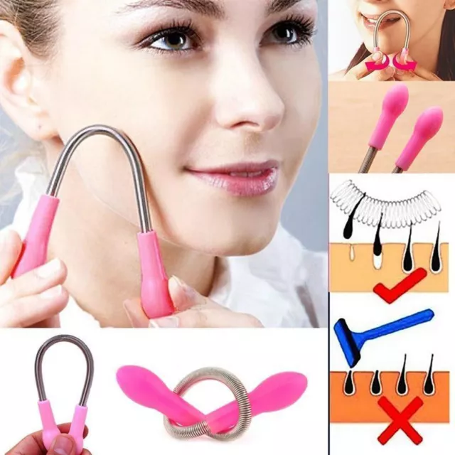 Women Spring Face Hair Moustache Remover Spring Threading Tool Epilator Cleaner