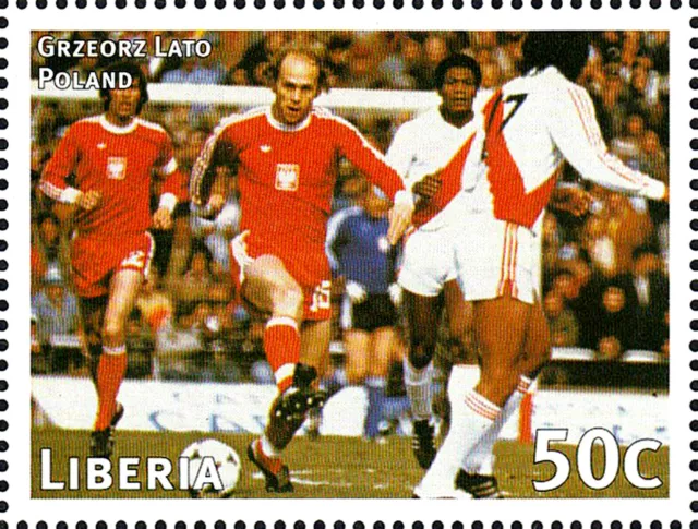 Liberia MNH Sport Fußball Spieler Stürmer Grzegorz Lato Polen Olympiasieger / 38