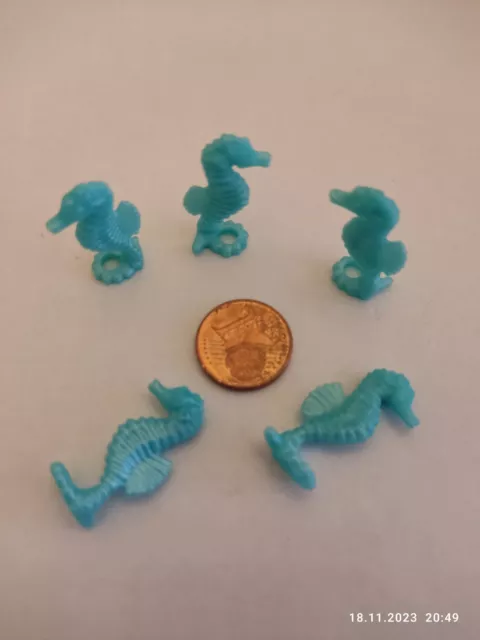 Playmobil 5 x Seepferdchen Perlmutt-Blau Ersatzteil Zubehör / Neu und unbenutzt