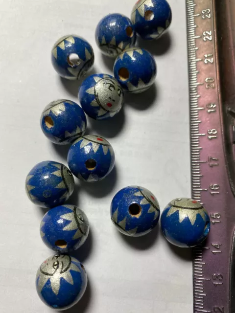 Painted Lacquered Wood Beads  ****UPICK*** Fancy Wood Beads