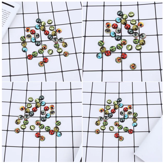 50 Pcs Diy Glass Dome Cabochons Round Glass Cabochons Evil Eye Glass Flatback