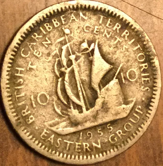 1955 East Caribbean Territories 10 Cents Coin