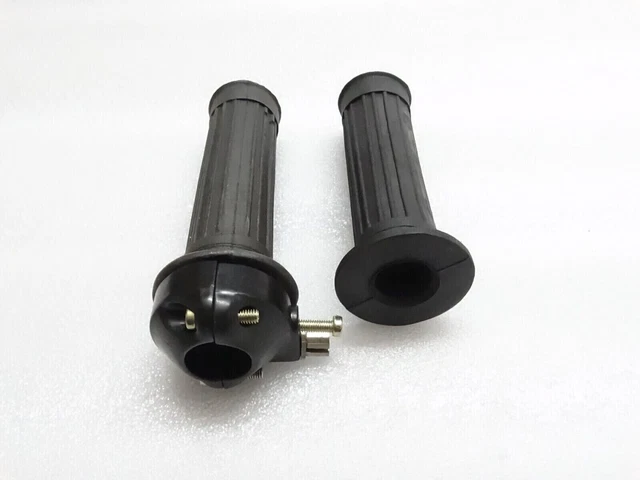 Classique 7/8 " Guidon Tortillon Prise Noir Pour Norton Triumph BSA Etc #V117
