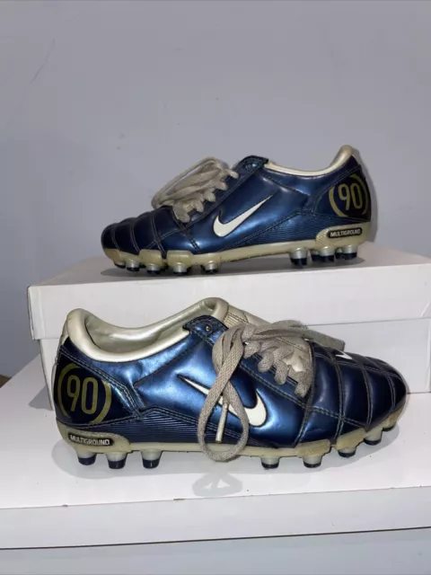 NIKE TOTAL 90 iii Football Boots Original Boys Size UK 1 Blue And Silver 15.00 PicClick UK