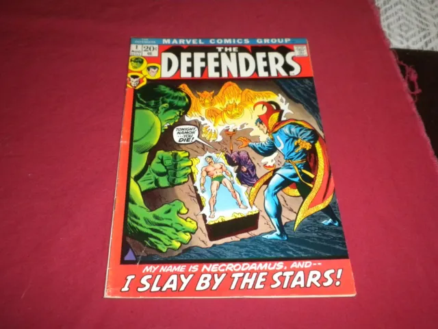 BX7 Defenders #1 marvel 1972 comic 6.0 bronze age NICE MID GRADE! SEE STORE!