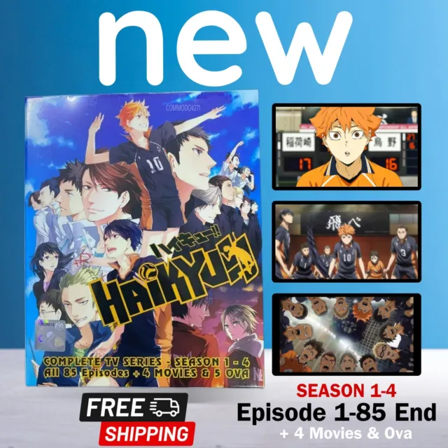 Haikyuu!! Haikyu! Season 1-4 (4 Movies + 5 OVA) Complete Series