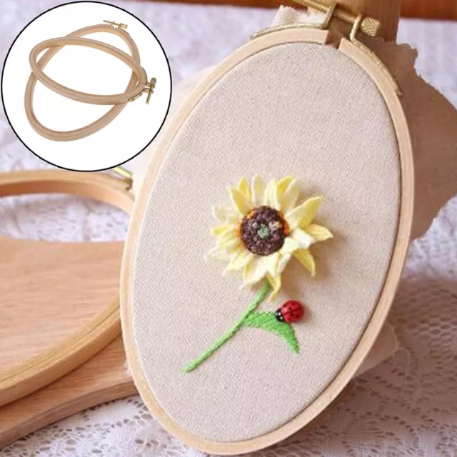 Bamboo Embroidery Hoop Frame Oval Embroidery Hoop Ring Cross Stitch DIY  crD HY2