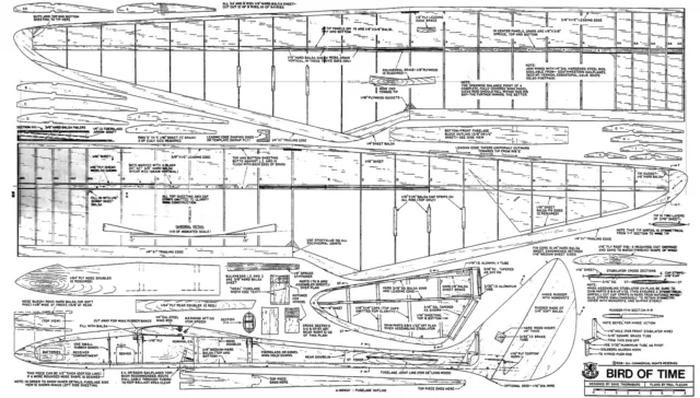 Bird Of Time 118" Span Glider Plans