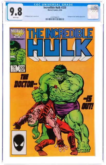 🔥  Incredible Hulk #320 CGC 9.8 WP NM/MT Marvel Comics 1986 Avengers (vol 1)