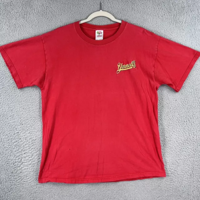 Yarnells Ice Cream Shirt Mens Large Red Embroidered Logo Searcy Arkansas