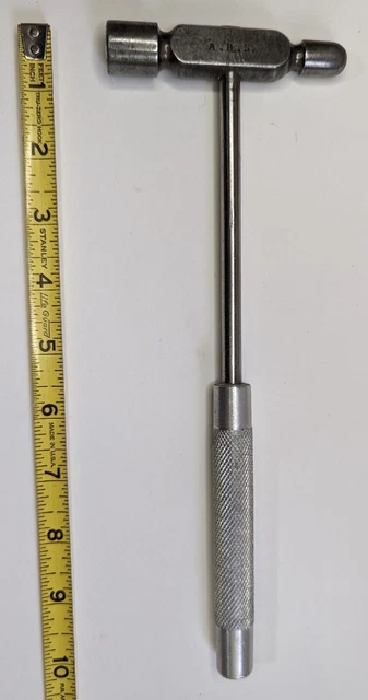 n)  Vintage Small Metal Jewelers Machinist Ball Peen Hammer ~Overall Weight 9 oz
