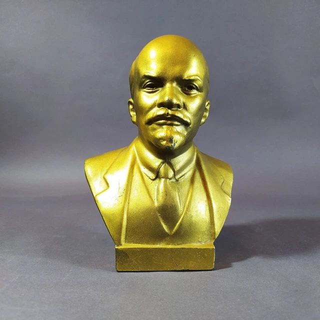 ORIGINALE URSS Russo GRANDE FIGURINA BUSTO STATUA DI LENIN Scultura in...