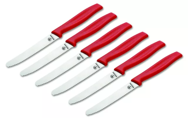 6x cuchillo de pan Böker rojo corte de onda cuchillo de desayuno ✔️ 03BO008