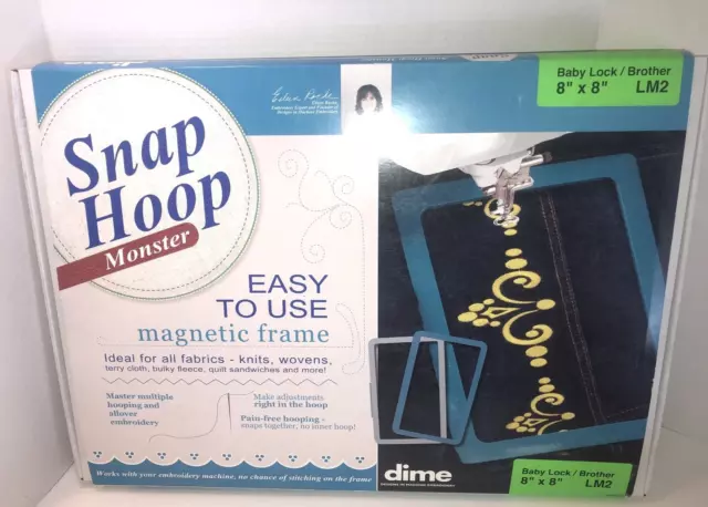 JM2 Snap Hoop Monster Magnetic Embroidery Hoop BabyLock/Janome (8" x 8")  New