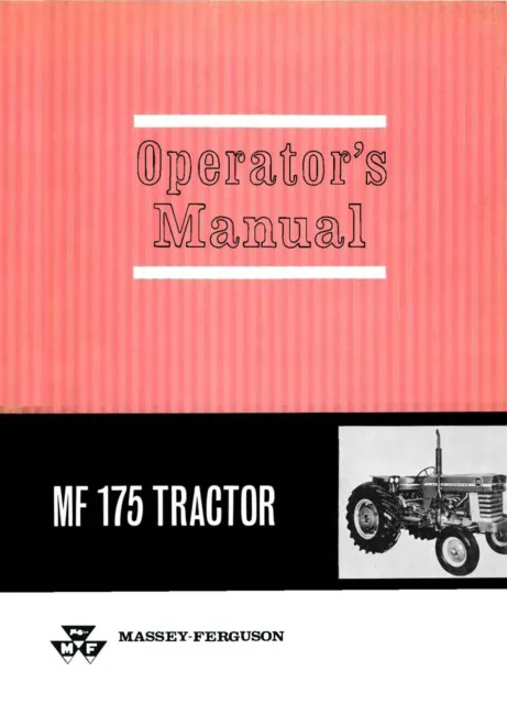 175 Tractor Operators Owners Manual Maint Lubrication Massey Ferguson Mf 175