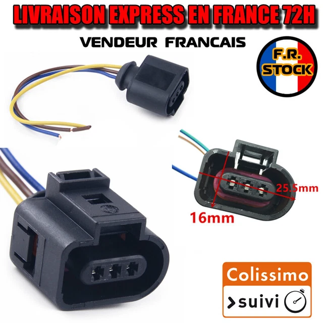 Connecteur électrique 3 Fils Fiche Prise Faisceau - Référence 1J0 973 703 - Compatible SEAT - Neuf D'origine