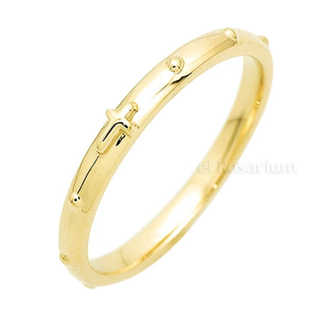Rosary Ring PR45 10K Real Solid Gold Catholic Christian Ring (US 4 ~ 11) Rosary Ring PR45 10K Real Solid Gold Catholic Christian Ring (US 4 ~ 11)