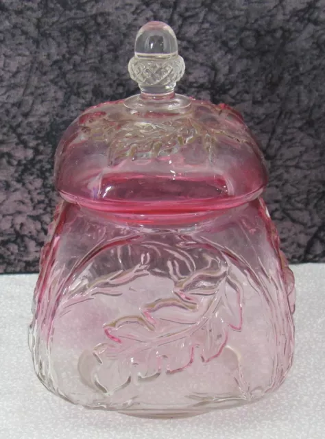 Antique EAPG Northwood Royal Oak Cranberry Rubena Glass Sugar Bowl