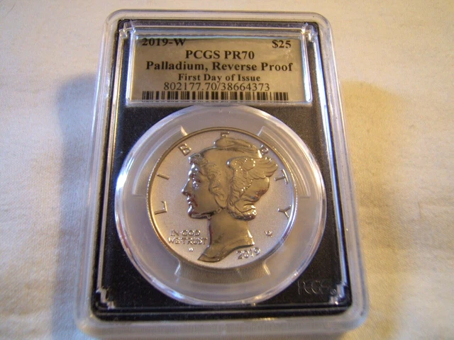 2019-W $25 reverse proof palladium Eagle PCGS PR70 First Day of Issue