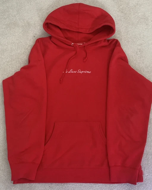 SUPREME Le Luxe Red Hooded Sweatshirt size Large BOX LOGO MARK GONZALES SS19