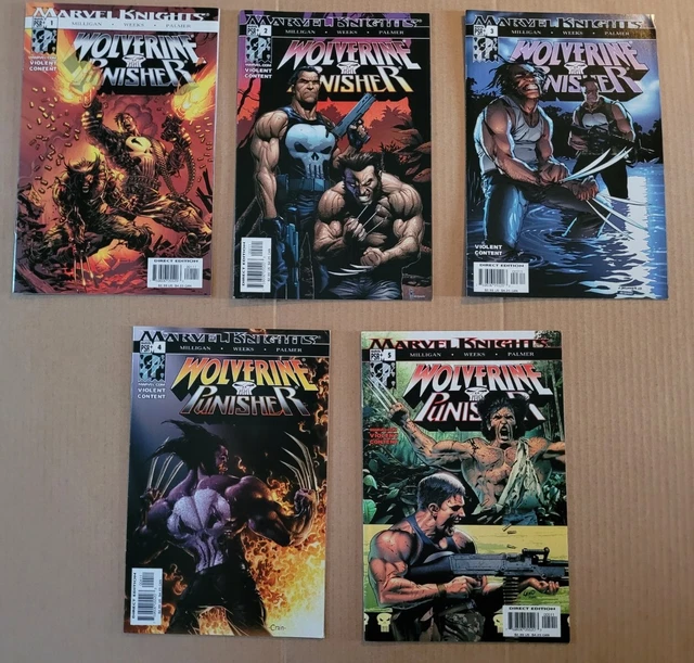 Wolverine Punisher 1 2 3 4 5 Complete 2004 Set Hi-Grade Marvel Knights Lot of 5