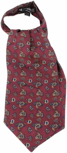 Knightsbridge Neckwear Mens Small Paisley Silk Cravat - Wine