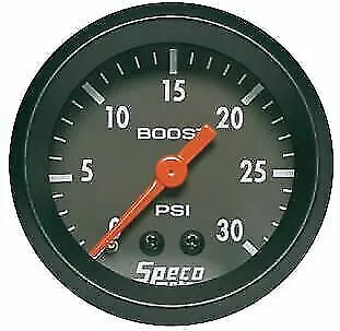 Speco Street Series 2" black 52mm Mechanical turbo boost gauge diesel 30 PSi