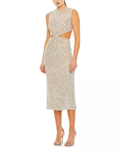 MAC DUGGAL SEQUIN Front Twist Cut Out Column Dress Women's 2 $129.99 ...