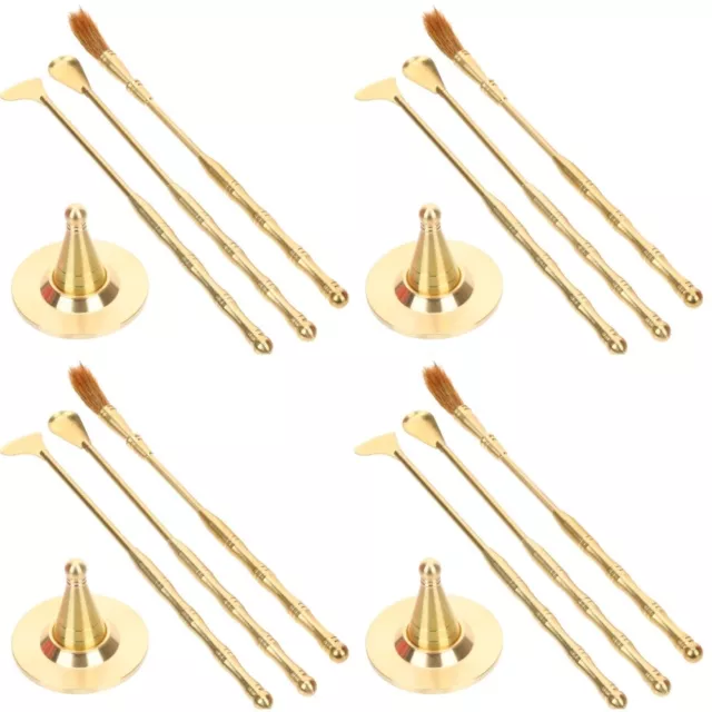 4 juegos kit de incienso madera de agar quemador de incienso kit de herramientas