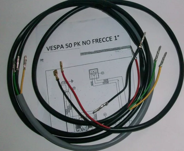 Système Électrique Electrical Câblage Vespa Pk 50 1° Série Sans Clignotants