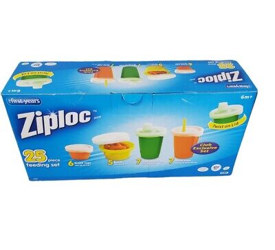Juego de 25 piezas de tazas para bebés Ziploc tazas para sorber BPA cocina de giro libre NUEVO