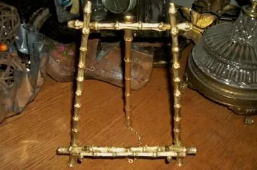 MCM FILIGREE ORMOLU FAUX BAMBOO VANITY EASEL MATSON STYLEBUILT LARGE 1960s