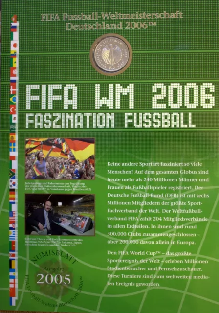 Numisblatt 2005 FIFA WM 2006 10 EUR Fußball-WM 2006 + 10 Briefmarken -gekapselt