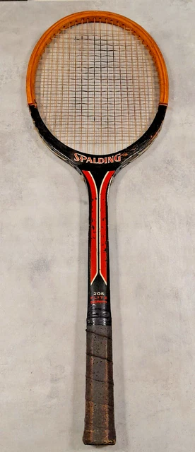 Raquette De Tennis En Bois Spalding Impact-20 Blanche - Vintage Avec Housse Et Balle