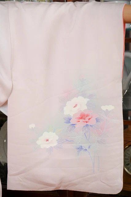 Dear Vanilla Japanese Silk Kimono Women's Robe Gown Authentic Japan Vintage Mint 6